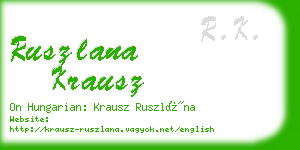 ruszlana krausz business card
